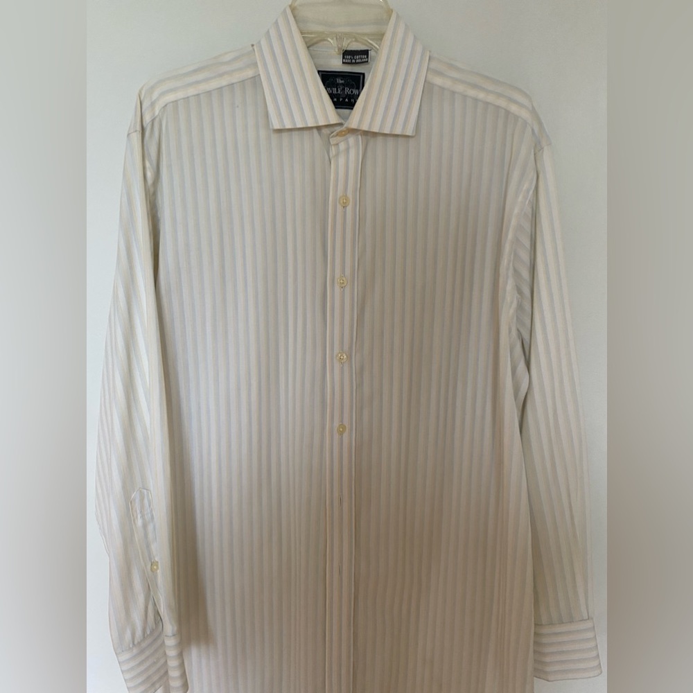 The Saville Row  Striped Shirt 100% Cotton Men's  Size 16